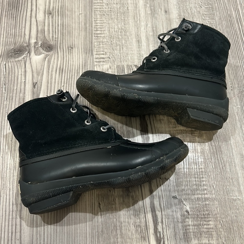 Sperry Black Suede Duck Boots - Picture 3 of 8